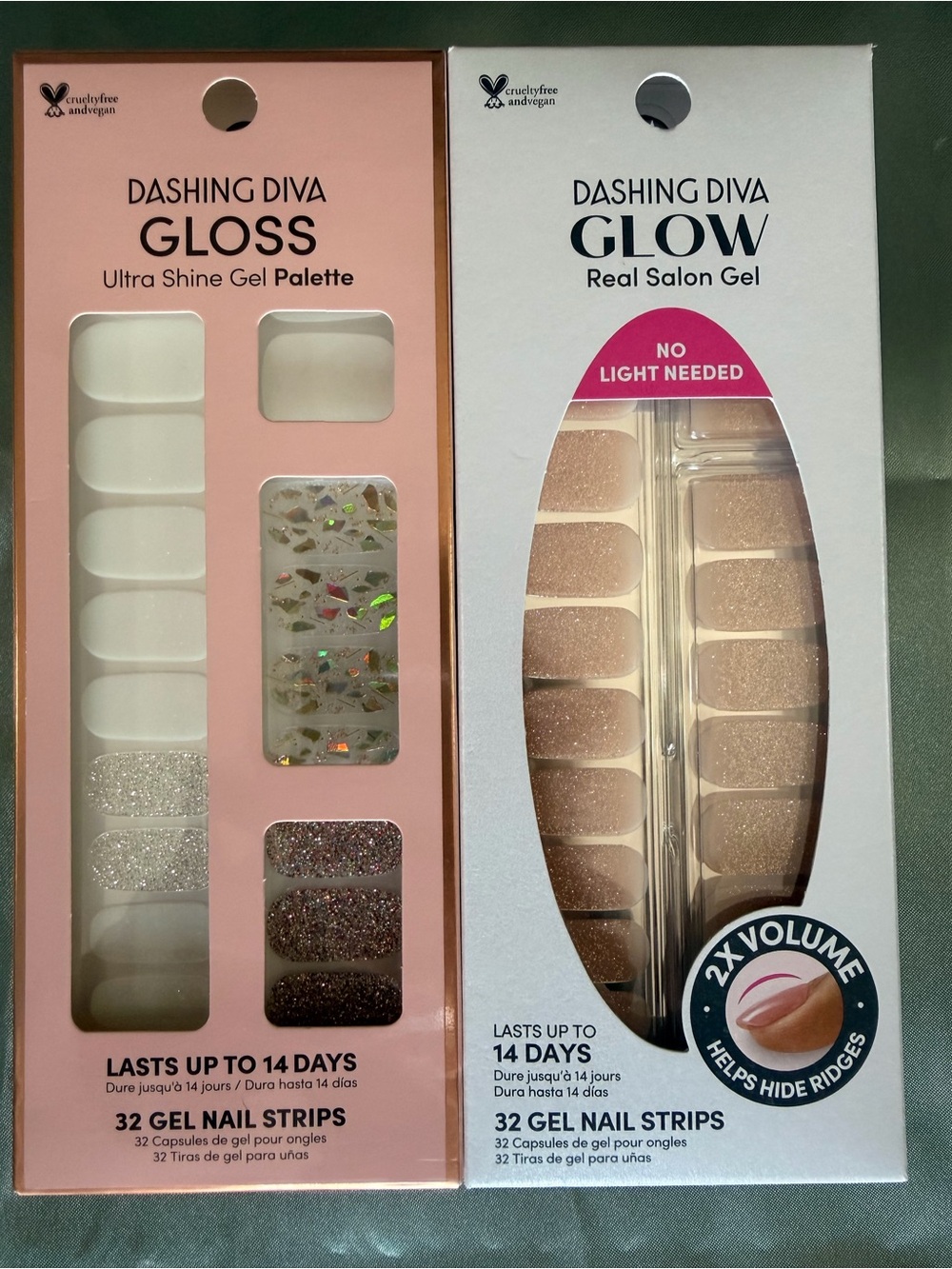 Dashing Diva Gel Nail Strips - Champagne & Glitter New